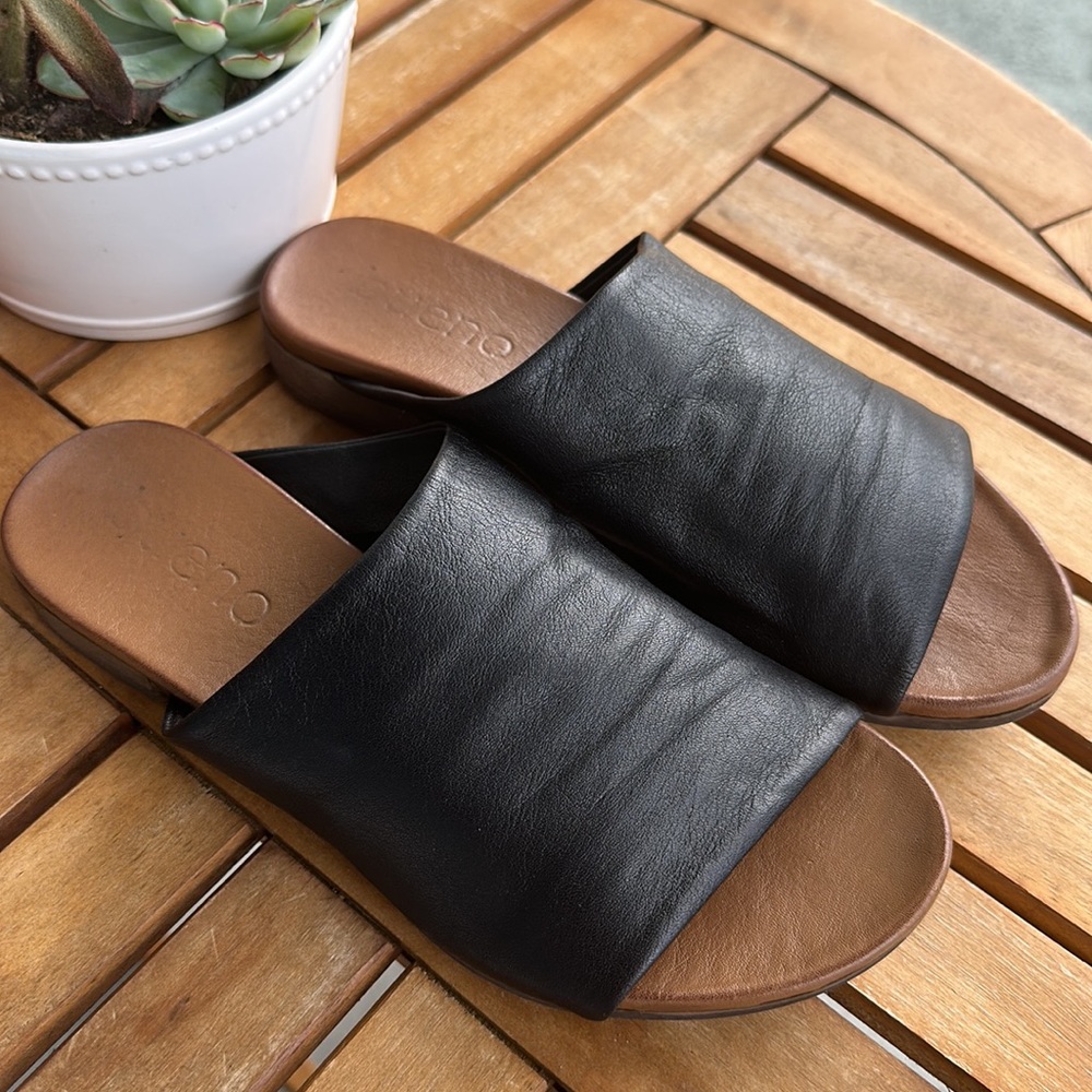 BUENO black leather slide sandals (37) ✨ - Picture 2 of 6